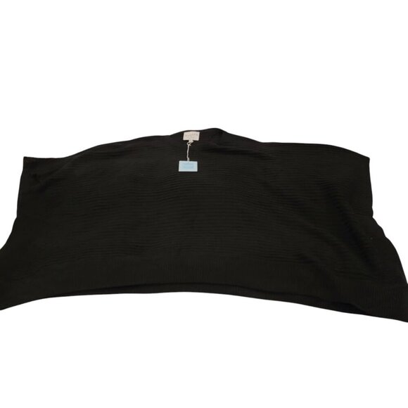 Hayden Los Angeles Oversized Ribbed Poncho Sweater | M/L | Black | NWT Slouchy - Picture 9 of 11